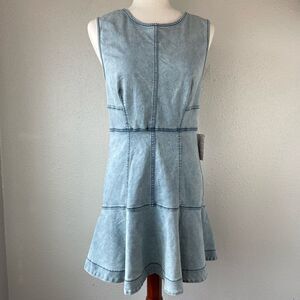 Free People Light Blue Denim Midi Dress